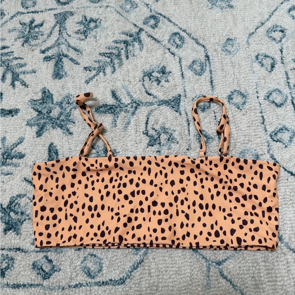 Cheetah reversible Bandeau Top with Straps